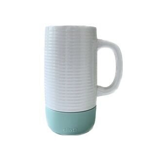 Travel Mug Ello Jane Ceramic With Slider Lid Aqua 18 Ounce Ribbed